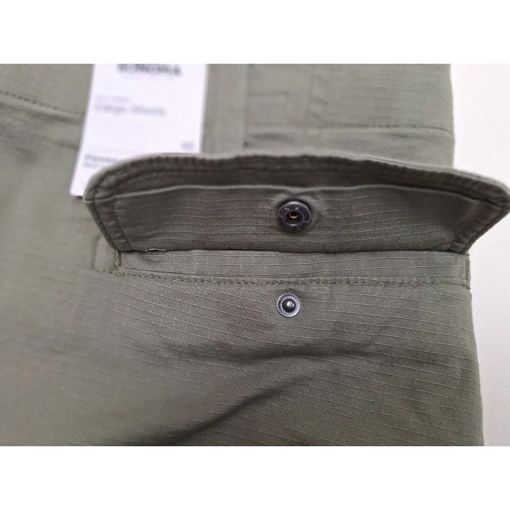 Sonoma Men's Cargo Shorts Flexwear Dusty Olive 6 Pockets Sz 46